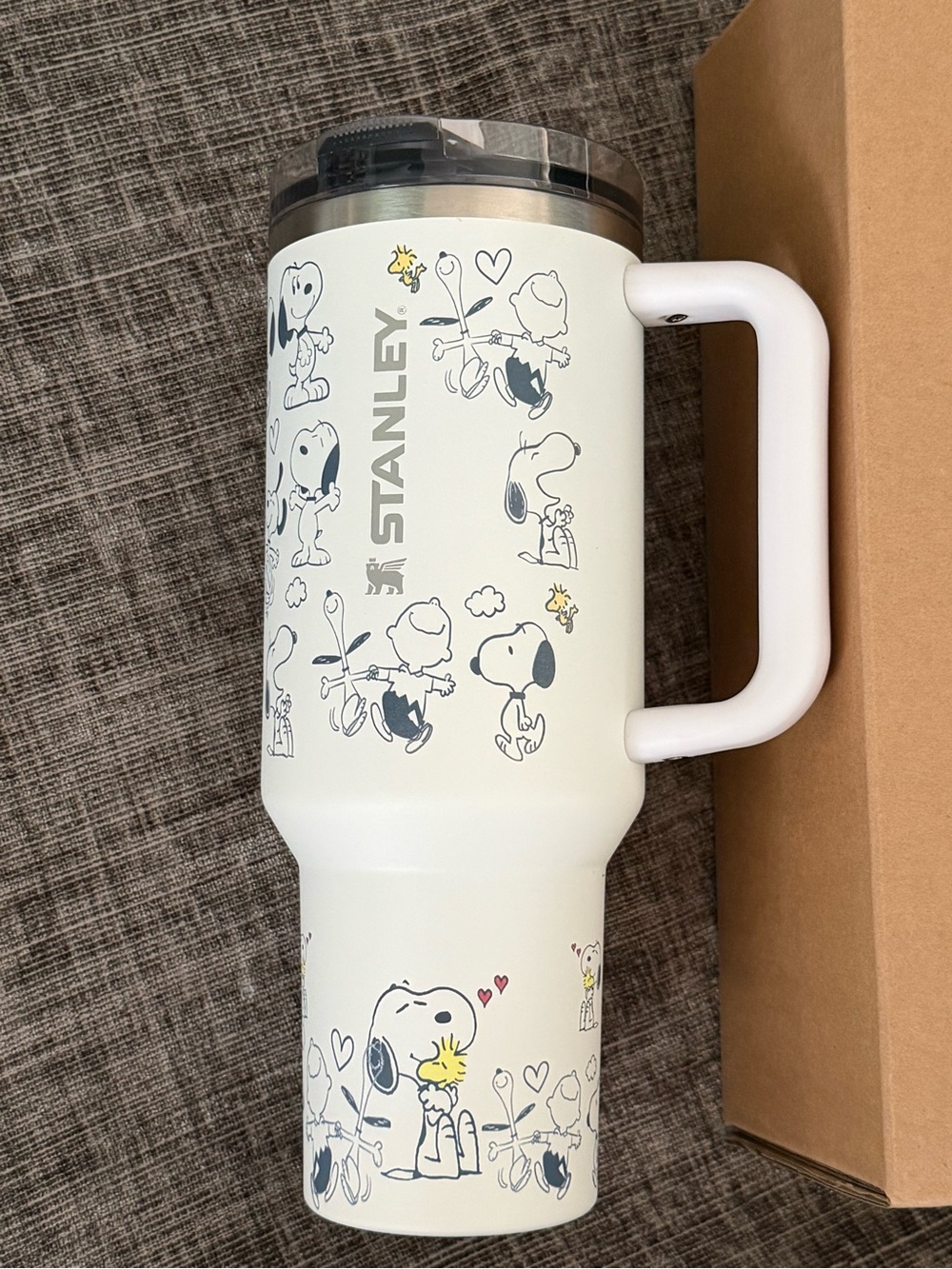 Stanley White Snoopy Travel Mug with Handle
